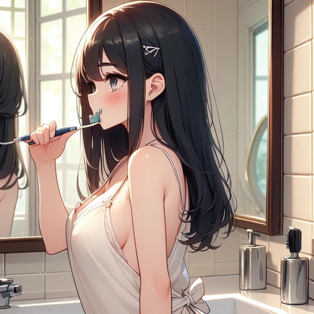 girl like brush teeth