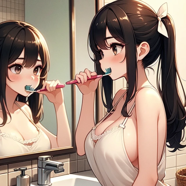 girl like brush teeth