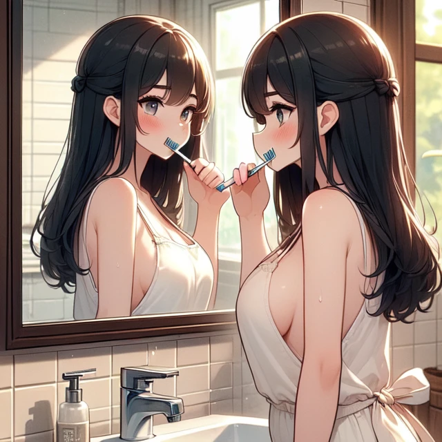 girl like brush teeth