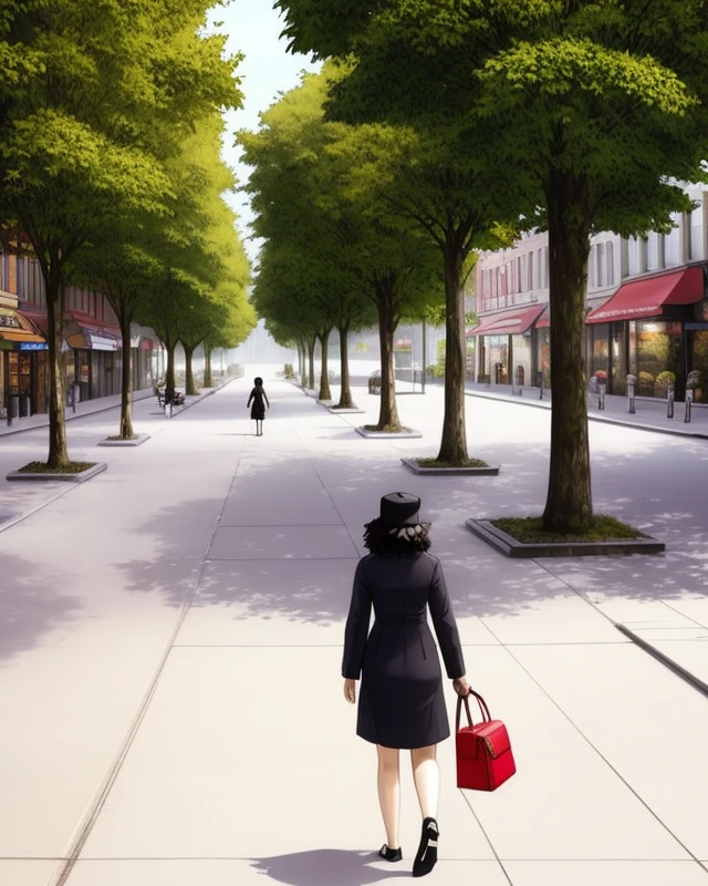 <lora:WITCH-BlipTest:0.7>, woman walk across street