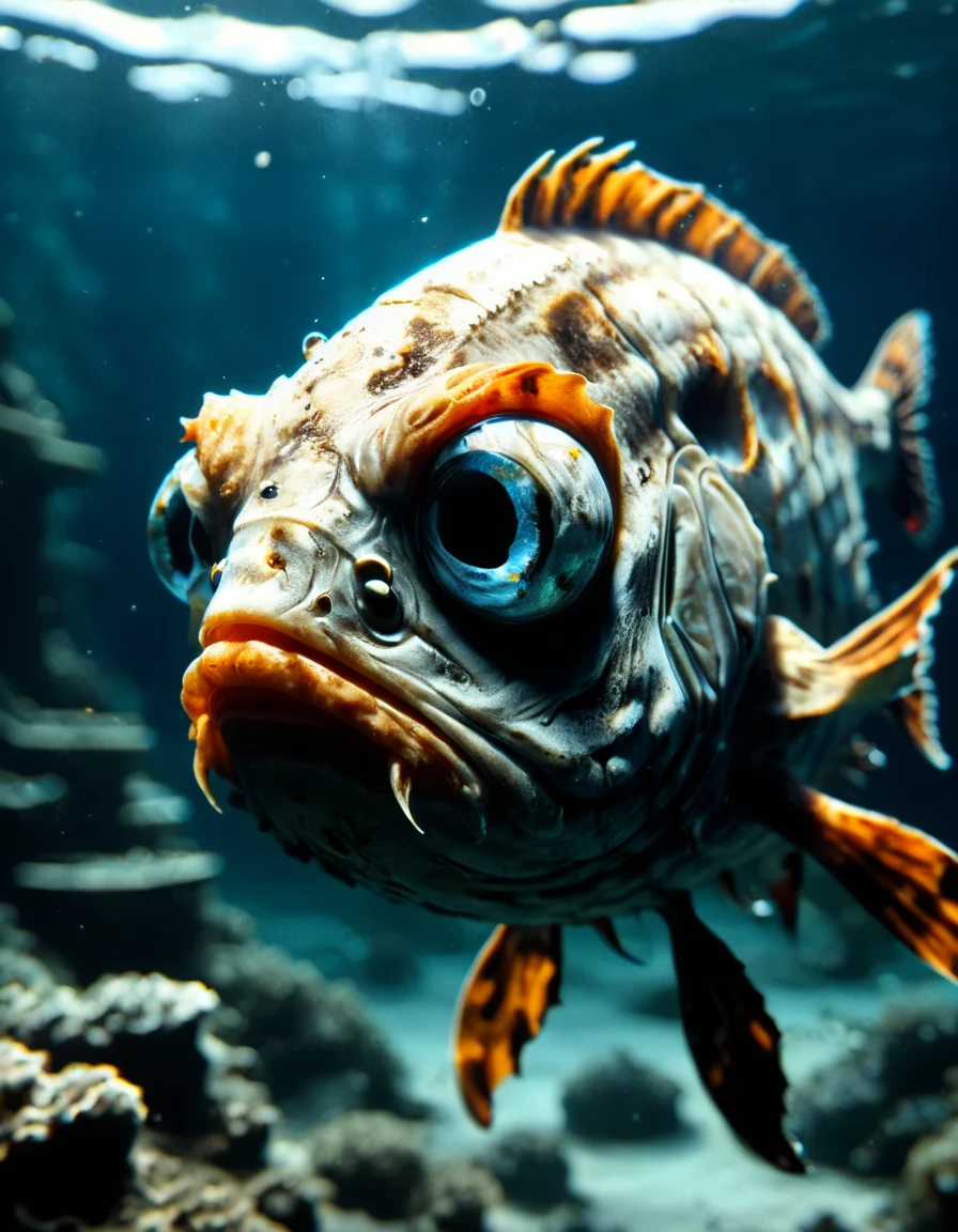 masterpiece, best quality, expressive eyes, absurdres, underwater swimming, sporefish, rim lighting made out of ral-zmbyz <lora:ral-zmbyz:1>