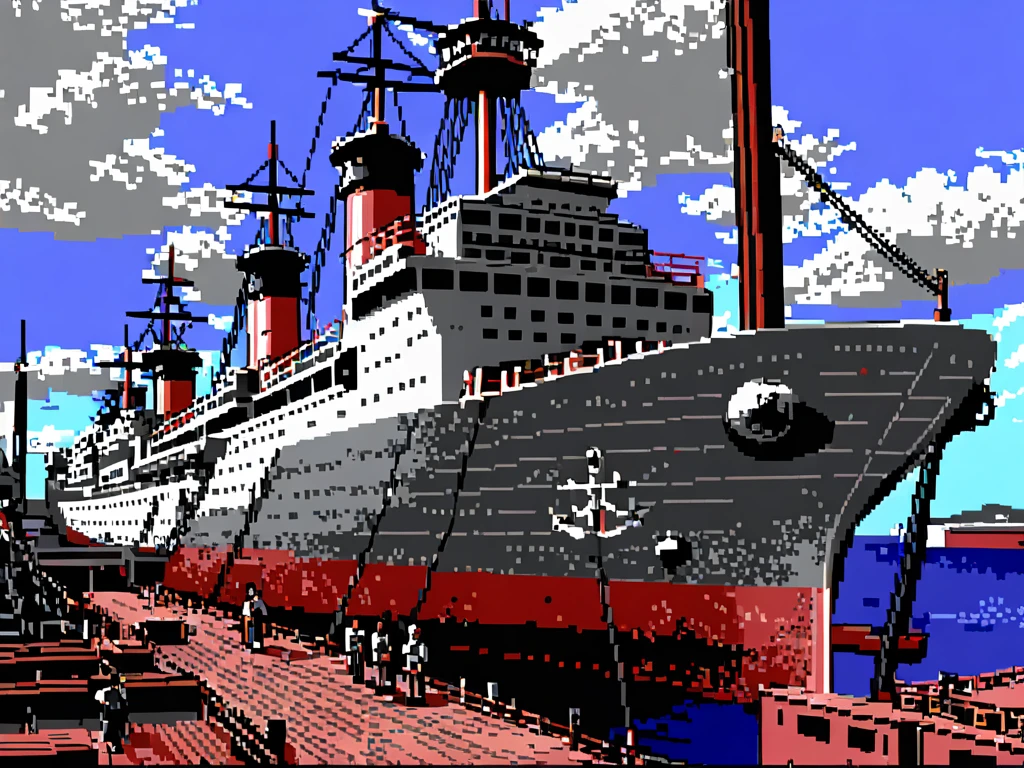 dosegagfx style ,beautiful ship,shipyard <lora:dosegagfxSDXLv4:1>