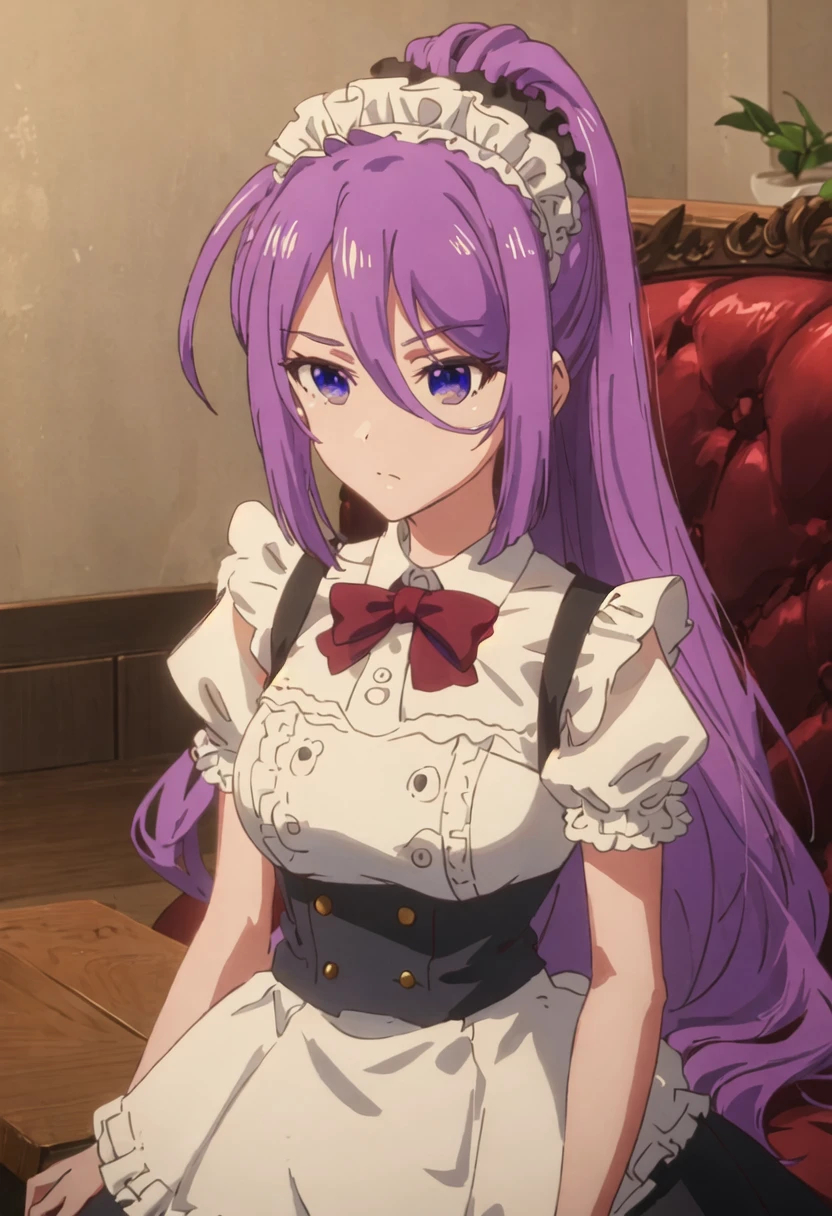 best quality, masterpiece, highres, solo, {ashley_lapisrelights:0.90}, {maid:1.40}, {long maid dress:1.15}