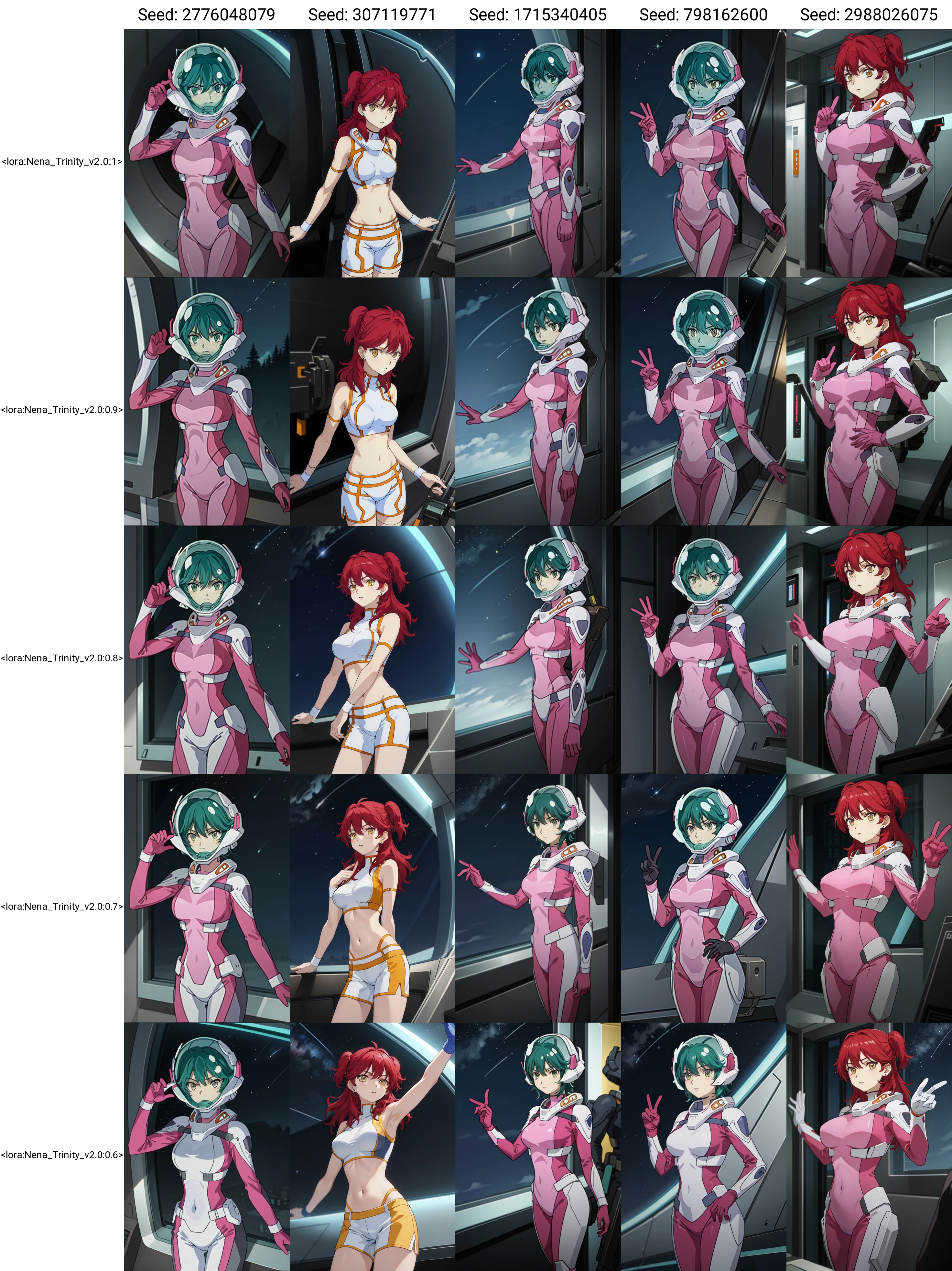 masterpiece, best quality, absurdres, nena trinity <lora:Nena_Trinity_v2.0:1>, 1girl, yellow eyes, red hair, (freckles:0.7), earrings, medium breasts, (helmet, green glass, short hair:1.4), pink bodysuit, bodysuit, pink gloves, BREAK nice hands, perfect hands, <lora:GoodHands-beta2:0.8>, beaufitul hand, beautiful finger, BREAK space outside window, large glass infills, space station, starry sky, sharp focus, (perfect anatomy), cowboy shot, [Cinematic lighting|Volumetric Lighting], looking at viewer