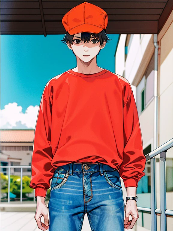 masterpiece, high quality, a boy, wear a cap, cool, shirt and jeans <lora:J_pastel_color:0.9> j_pastel_color