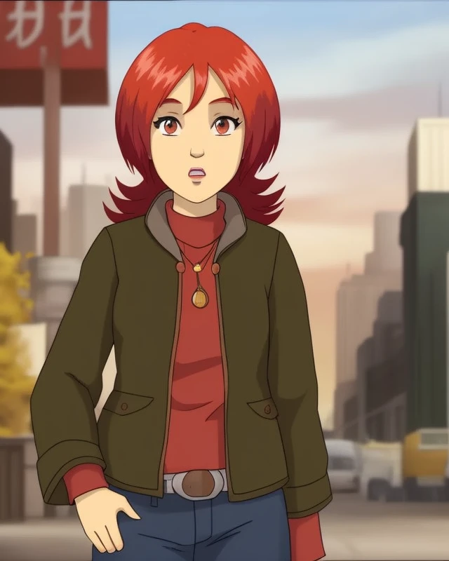 <lora:WITCH-Season1:0.7>, a red hair girl, solo