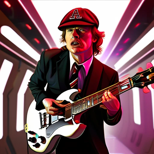 a photo of angus young wearing a spacesuit inside a sci-fi spaceship

cinematic, dramatic lighting, high resolution, detailed, 4k