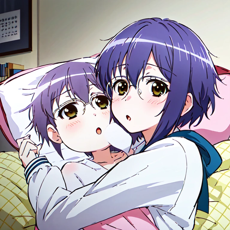 <lora:nagato:0.8>,nagato,1girl,super fine illustration,masterpiece,best quality,kita_high_school_uniform,upper_body,pillow_hug,