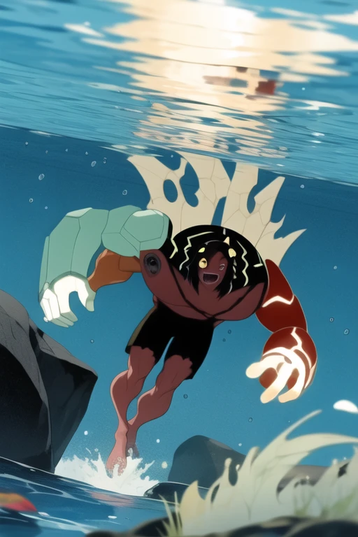 <lora:kevin11-10:1>, kevin11, full body, under water, playing guitar, masterpiece, best quality