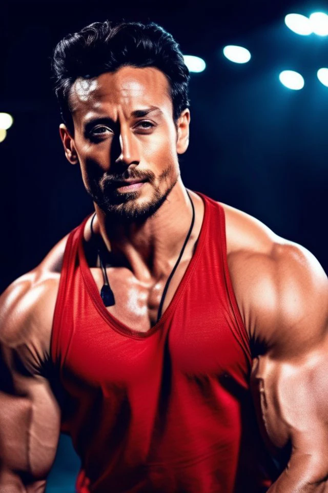 Jason Reitman a man <lora:tiger-Jason-Reitman:0.8>, realistic photo in a worn ((skin-revealing skimpy erotic red tracksuit, massive hairy pecs)), big pecs, big arms, bulge, VPL, ((light bokeh)), intricate, (steel metal [rust]), elegant, erotic, exuding sexual energy, homoerotic, sharp focus, photo by greg rutkowski, soft lighting, vibrant colors, (masterpiece), ((streets)), (detailed face), looking at viewer, light smile, night, walking towards viewer, cinematic lighting, beautiful lighting, cinematic lighting, (hazy filter, film grain:1.2)