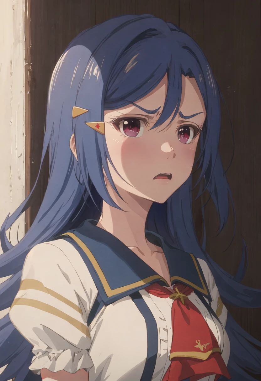 best quality, masterpiece, highres, solo, {rosetta_lapisrelights:0.90}, angry, annoyed, portrait, looking at viewer