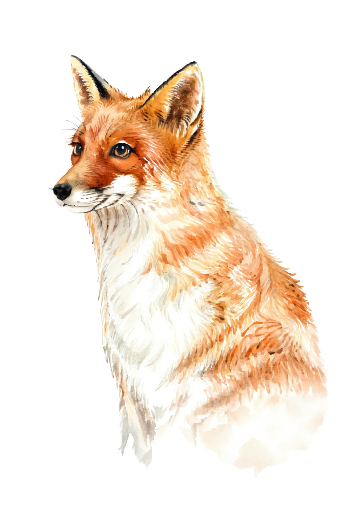 <lora:水彩:1>,fox,no humans,white background,animal,simple background,watercolor_(medium),, masterpiece, best quality,