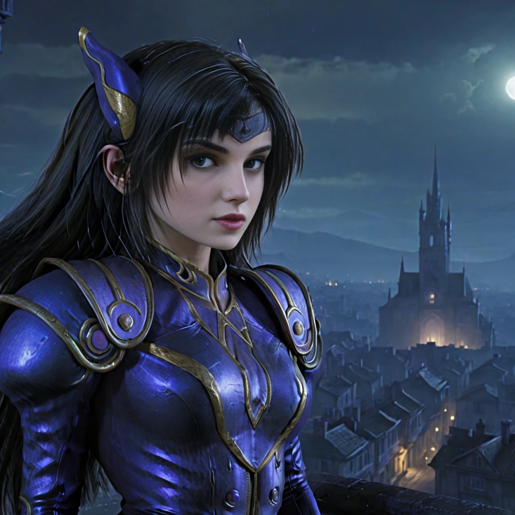 a cinematic shot of petite lodrose looking at town, ominous lighting, thick smog light pollution, headband, (masterpiece, best quality, hyper detailed, ultra detailed, super realistic, hd, uhd, 4k, 8k, 32k, 64K) [hd, uhd, 4k, 8k, 32k, 64K]<lora:SDXL - Char - LOD_Rose-11-02-32-32-25-16:1>