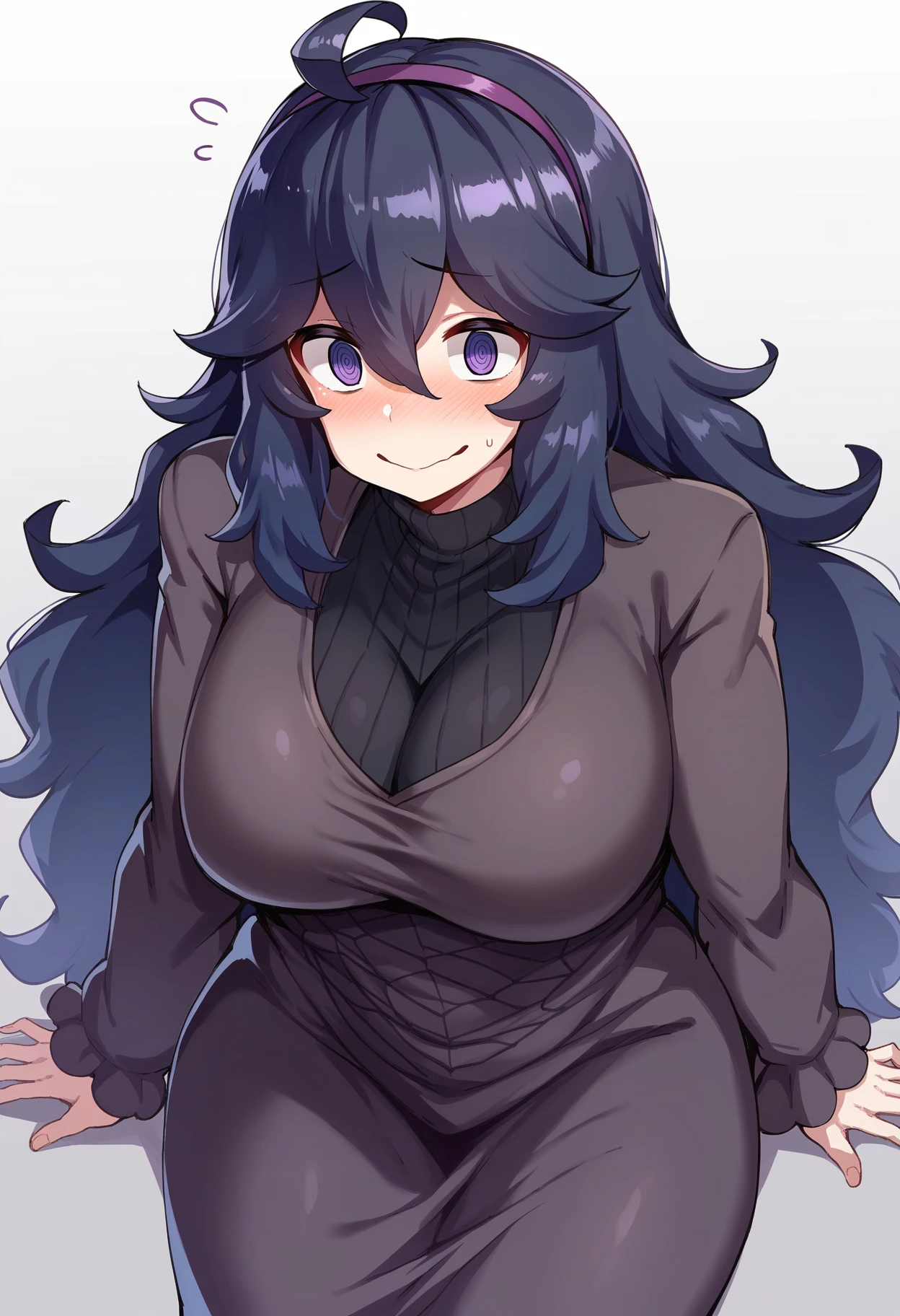 score_9, score_8_up, score_7_up,
BREAK
source_anime,
BREAK
hex maniac \(pokemon\), pokemon, 1girl, purple eyes, purple hairband,
shy, blush, long hair, ahoge, @_@, large breasts, long dress, black dress, long sleeves,
<lora:Shiokonbu-v1-PDXL:1>