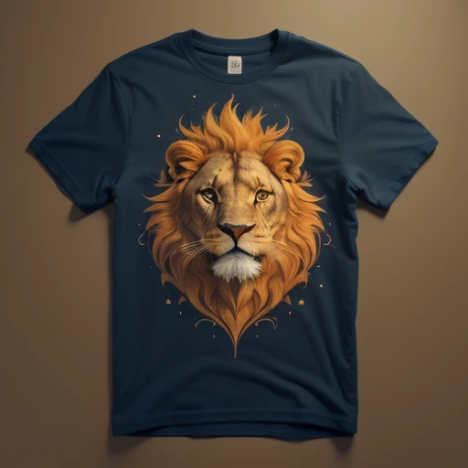 <lora:t-shirt1.5v1:1>,t-shirt,no humans,simple background,lion,