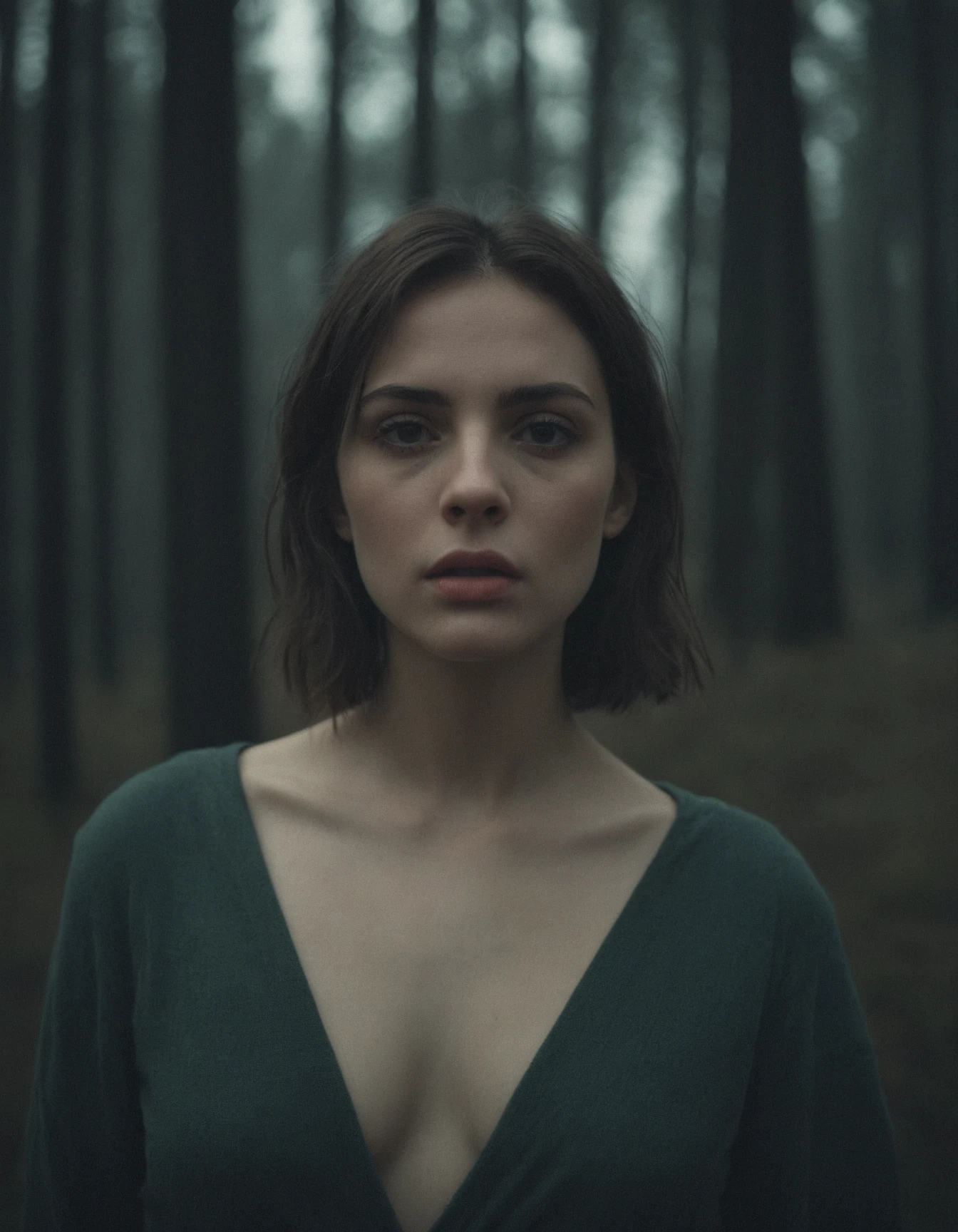 cinematic still, style of Alessio Albi, A fair-skinned woman. 35mm photograph. emotional, harmonious, vignette, highly detailed, high budget, bokeh, cinemascope, moody, epic, gorgeous, film grain, grainy