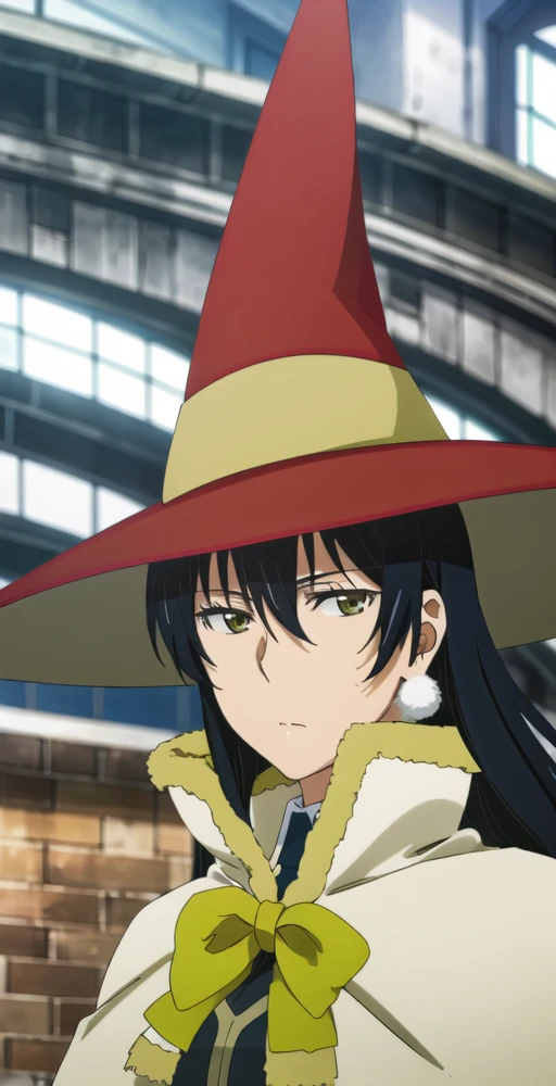 AKV2, 1girl, solo, witch outfit, witch hat, portrait, upper body, close up,  looking at viewer, perfect quality, good quality, masterpiece, HDR, UHD <lora:Ayaka Kagari V2-000003:0.8>