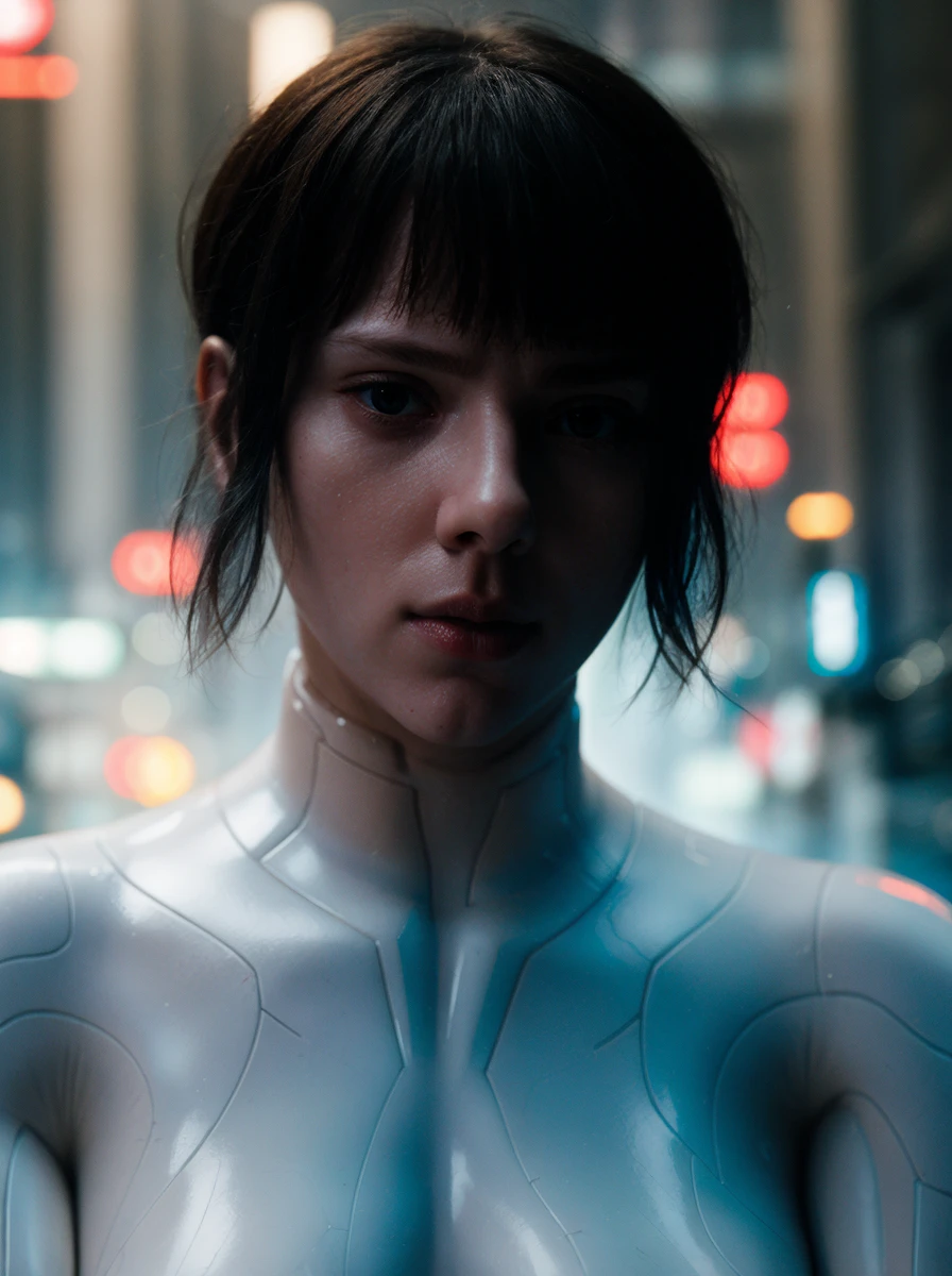 ksng,ghostsuit,(close-up:1.2),volumetric lighting,city street,masterpiece,fog,cinematic,add_detail