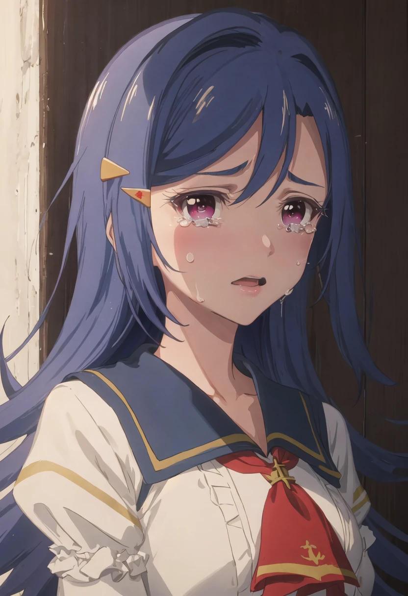 best quality, masterpiece, highres, solo, {rosetta_lapisrelights:0.90}, crying, sobbing, tears, portrait, looking at viewer