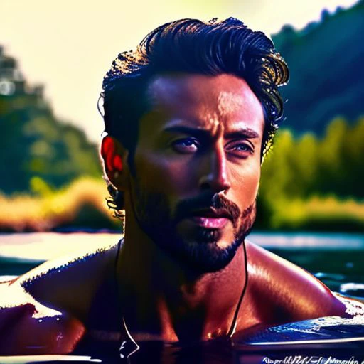 (intricate detail, beautiful/handsome:1.2) ,Friarmoody lighting, close up portrait of Jason Reitman a man <lora:tiger-Jason-Reitman:0.8>, Sexy Country Style, bathing in a river, roots, (backlighting) , realistic, masterpiece, highest quality, lens flare, shade, bloom, [[chromatic aberration]], by Jeremy Lipking, by Antonio J. Manzanedo, digital painting, Skin Shine,Shiny Skin,Luscious skin, Smile,Chaos mode,unique details,full body
