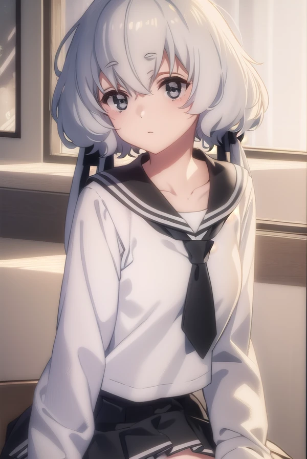junkokonno, <lora:junko konno s2-lora-nochekaiser:1>,
junko konno, low twintails, (black eyes:1.5), twintails, white hair,
BREAK sailor dress, serafuku, skirt, school uniform, white necktie, necktie, long sleeves,
BREAK looking at viewer, full body,
BREAK indoors, classroom,
BREAK <lyco:GoodHands-beta2:1>, (masterpiece:1.2), best quality, high resolution, unity 8k wallpaper, (illustration:0.8), (beautiful detailed eyes:1.6), extremely detailed face, perfect lighting, extremely detailed CG, (perfect hands, perfect anatomy),