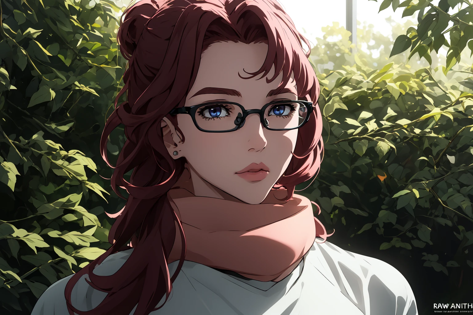 (RAW photo, best quality), 1girl, natural lighting, <lora:gundam_thunderbolt_karla_mitchum_v1_2-000007:1>, karla_mitchum, glasses,