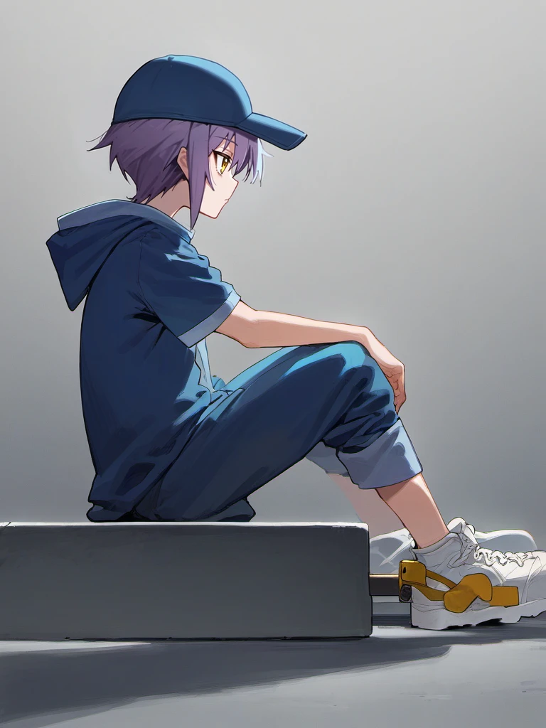 score_9, source_anime,
digital art, (rimlight, studio lighting:1),
nagato yuki, purple hair, short hair, yellow eyes, standing, expressionless,
skateboard, baseball cap, sneakers, from side, sitting,
<lora:nagato ponyDiffusionV6XL_v6StartWithThisOne 8x16 AdamW8bit__cosine__1708806036:0.9>