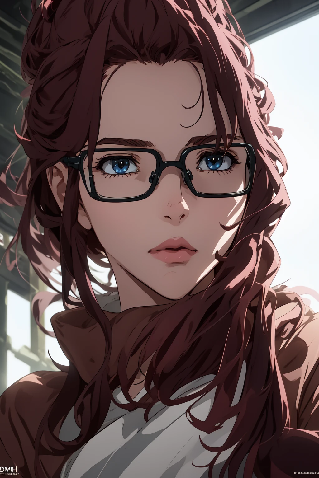 (RAW photo, best quality), 1girl, natural lighting, <lora:gundam_thunderbolt_karla_mitchum_v1_2-000007:1>, karla_mitchum, glasses,