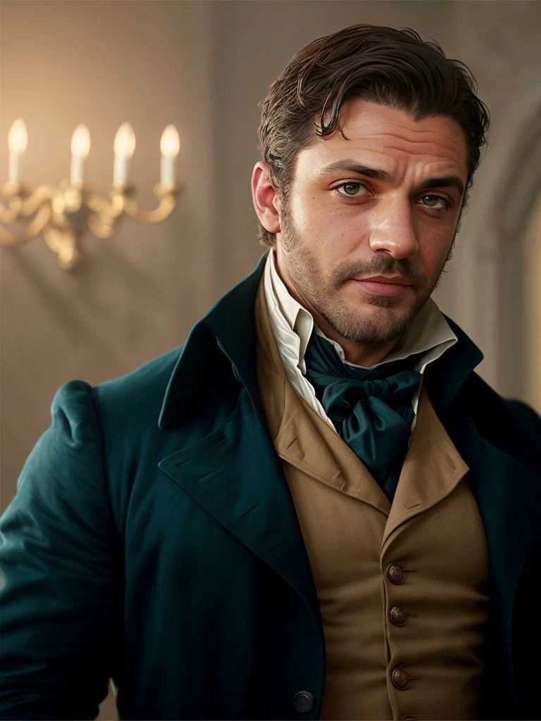 [tom hardy|oscar isaac] wearing a regency period outfit, light hearted, wonder, awe, happy, humorous illustration, hyperrealistic, big depth of field, colors, 3d octane render, 4k, concept art, hyperdetailed, trending on artstation, professional majestic oil painting by Greg Manchess, Atey Ghailan, Fenghua Zhong, Jeremy Mann, Greg Rutkowski, Antonio Moro,[tom hardy|oscar isaac] wearing regency period, fashion trending on ArtStation, trending on CGSociety, dramatic lighting, dawn, refraction, Unreal Engine 5, rule of thirds, Hasselblad x1d, sharp focus, insane level of detail, photography, high detail, pores, sweat, realistic skin <lora:Regency_Period_SD1.5:0.7>