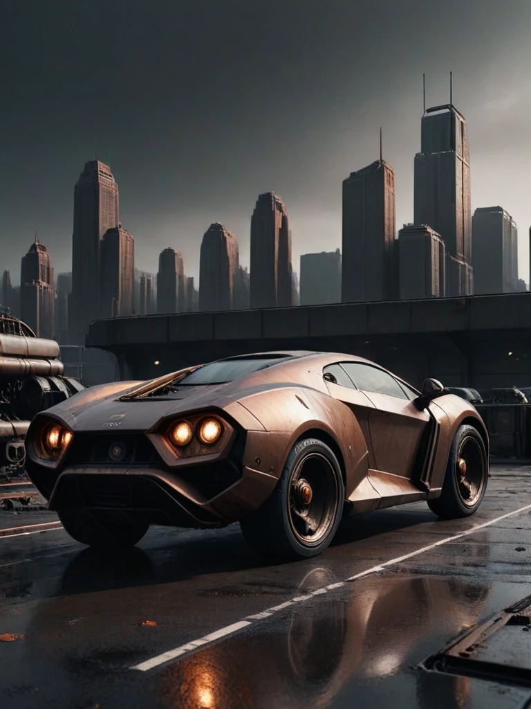 ufomaker, raw,( car:1.1) mecha motor vehicle, cinematic , dark , Minimalist Monochrome, dark bronze mettalic Clean whites, subtle grays, and sleek blacks for a timeless and understated look., high-impact polymers, reinforced plastics, industrial-grade metals, durable construction
<lora:UFOMaker_XL-000012:1>. background city