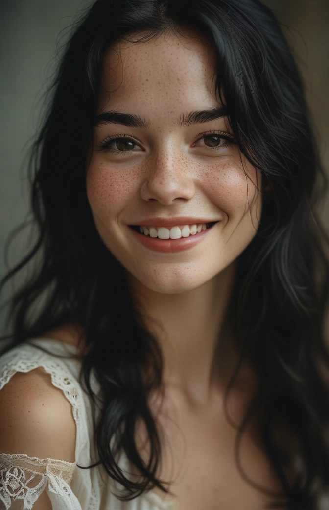 award winning photo, joy19, <lora:RMSDXL_Enhance:1> <lora:sd_xl_dpo_lora_v1:0.3> <lora:MJ52:0.4>, delicate, beautiful, portrait, (freckles:0.1), long black hair, cute smile, cinematic,