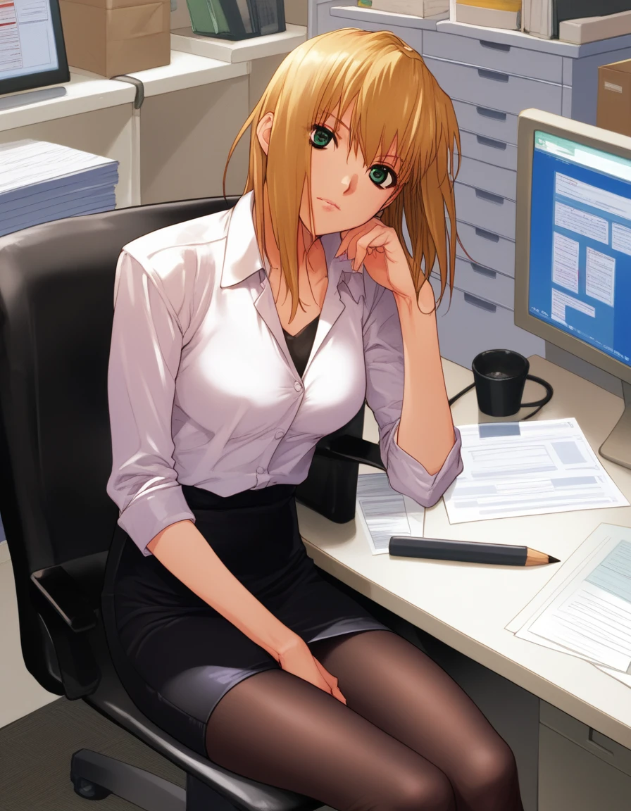 score_9,score_8_up,score_7_up,score_6_up ,source_jujutsukaisen, 1woman, solo, nobara, high quality, nobara kugisaki, no bra, at the office, full body ,cinematic, casual clothes,NobaraKugisaki,1girl,