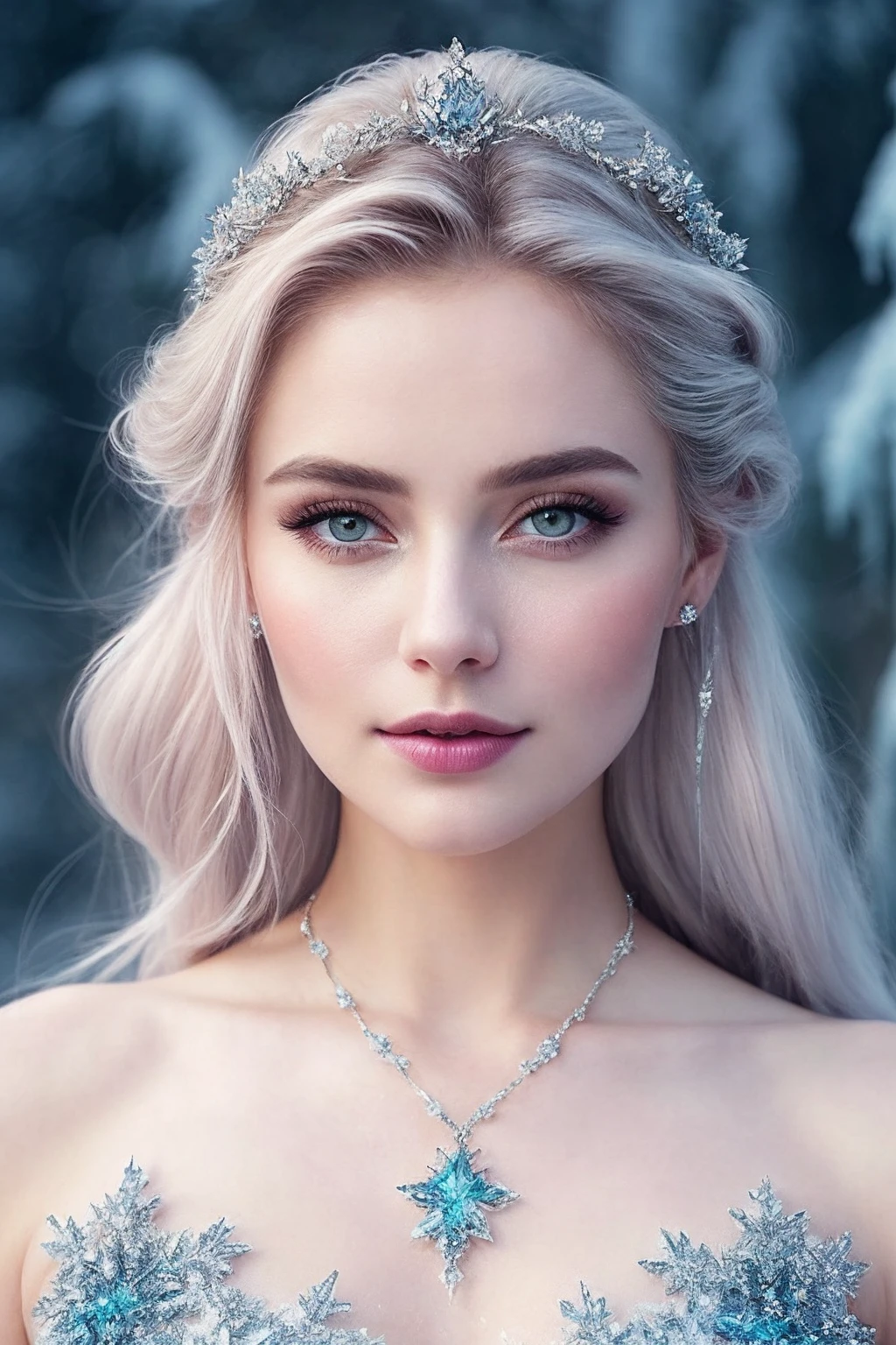 35 years old snow queen whit glacial eyes