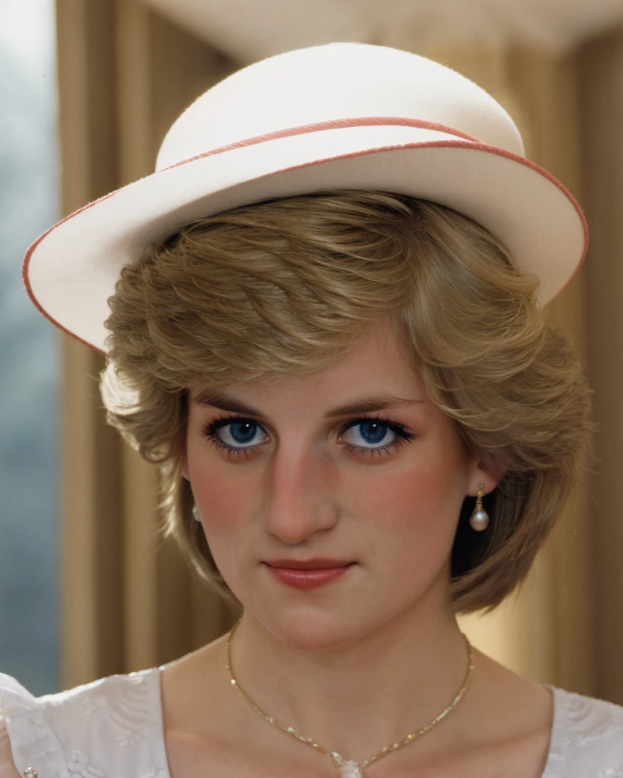 a beautiful picture of princess diana, masterpiece, blonde hair, photorealistic, 1girl, 4k, HDR, backlighting, light, RAW color photo, (fully in frame:1.1), blue eyes, detailed skin texture, (blush:0.5), (goosebumps:0.5) <lora:princess diana:1>,wearing a red dress