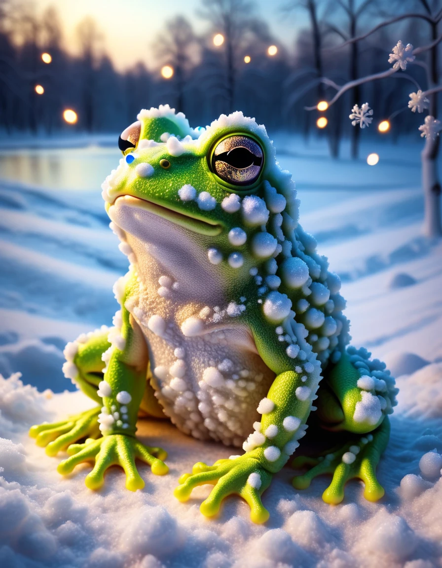 macro photo, a beautiful frog, glowing lights, beautiful magical sparkles, vibrant whimsical colors <lora:ral-decoznow:1> ral-decoznow