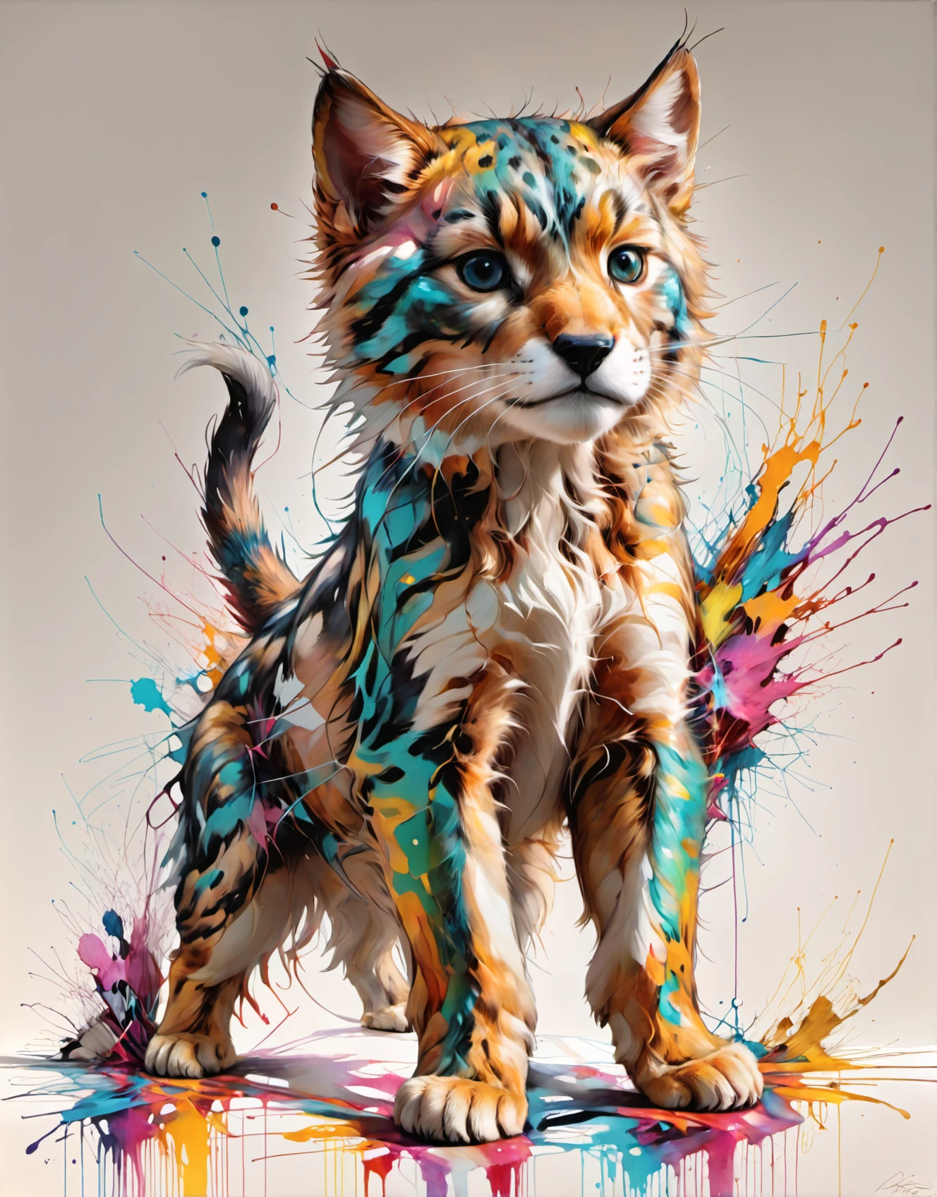 <lora:CarnegriffithsXL:1>,crgf,paw pose,full body,basque,colored inner hair,epic,refraction,8k,messy,abstract,awardwinning,trending on artstation