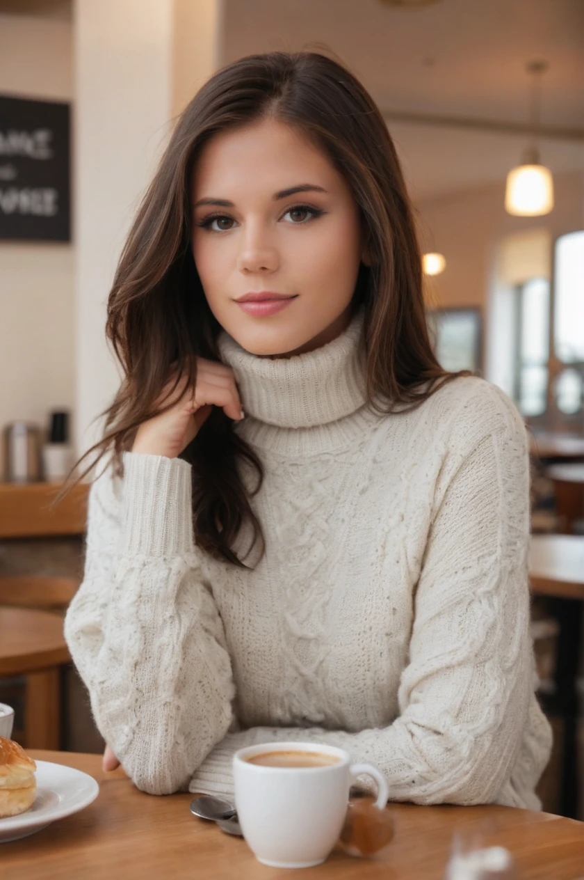 <lora:little caprice sdxl-000005:1> lcaprice,turtleneck sweater, cable knit sweater, jeans, in a cafe, bokeh, <lora:add-detail-xl:0.8>