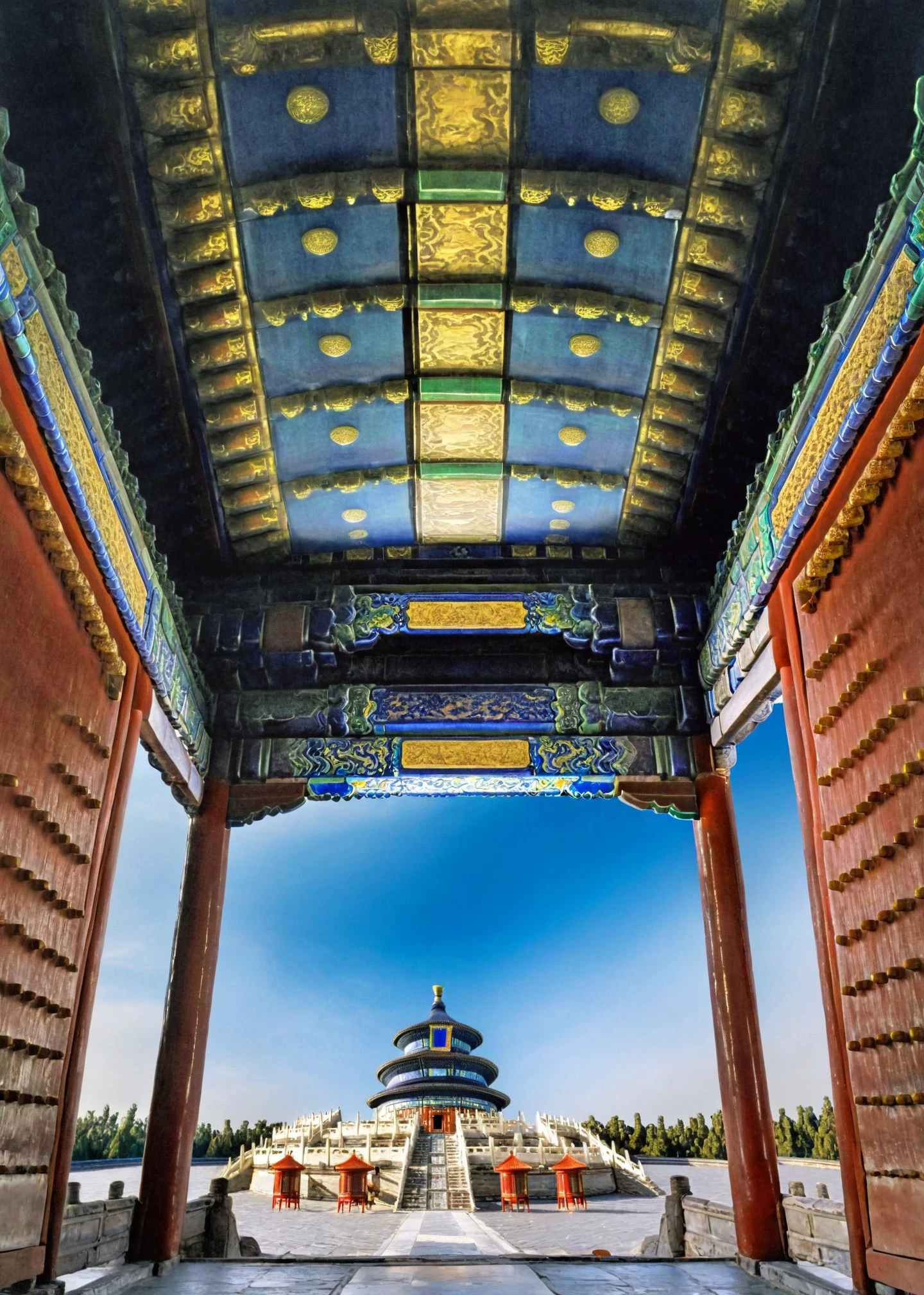 <lora:Y)W[:1>,The Summer Palace, temple of heaven, no humans, sky, blue sky, scenery, architecture, outdoors, day, east asian architecture, building, cloud, masterpiece, best quality,