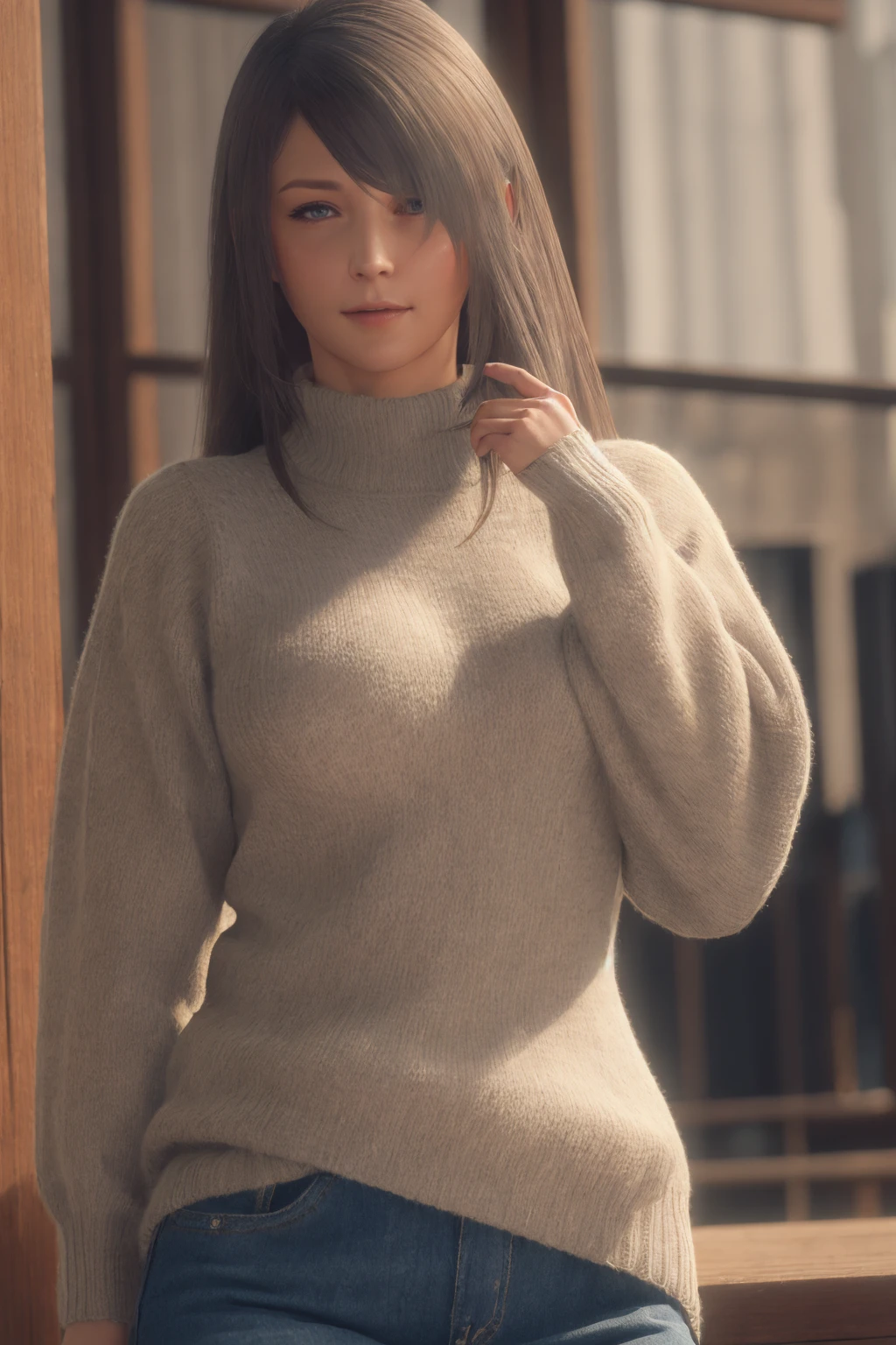 (masterpiece:1.3), (8k, photorealistic, RAW photo, best quality: 1.4), (1girl), beautiful face, (realistic face), (black hair, short hair:1.3), beautiful hairstyle, realistic eyes, beautiful detailed eyes, (realistic skin), beautiful skin, (sweater), absurdres, attractive, ultra high res, ultra realistic, highly detailed, golden ratio