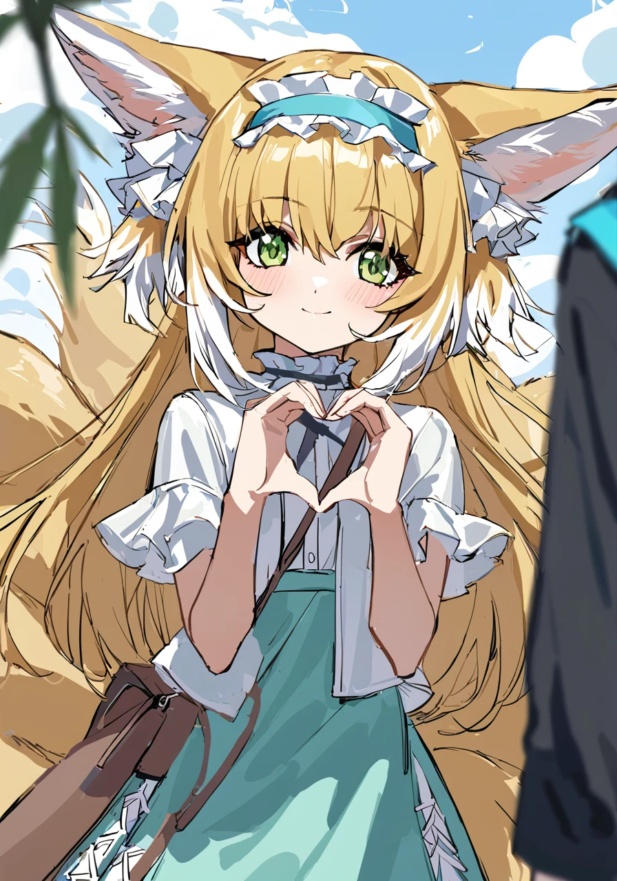 score_9,score_8_up,score_7_up,rating_explicit,source_anime, anime
1girl,suzuran,closed mouth,,green eyes,animal ear fluff,blonde hair,multiple tails,fox tail,straddling,(school outfit:1.2),sky, ,school roof,,  boy is wearing ,,chain-link fence , 1boy, pov, she lifted skirt, , blush, sun, evening, sunset,hearts, sit on penis,flaccid penis out of pussy, mosaic censorship, sperm, blush, nose blush, ,after sex,a lot of sperm,big penis, cum on sperm, testicles