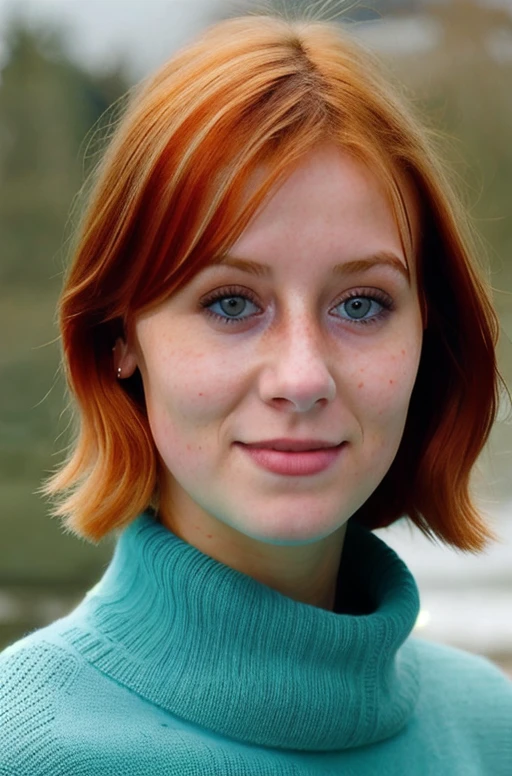 <lora:LindseyMarshal:1>, full color portrait of a 21yo LindseyMarshal, redhead, dressed in a aquamarine turtleneck sweater, outside, snowing, soft smile, <lora:epi_noiseoffset2:1>, soft light, epic character composition,by ilya kuvshinov, alessio albi, nina masic,sharp focus, subsurface scattering, f2, 35mm, film grain