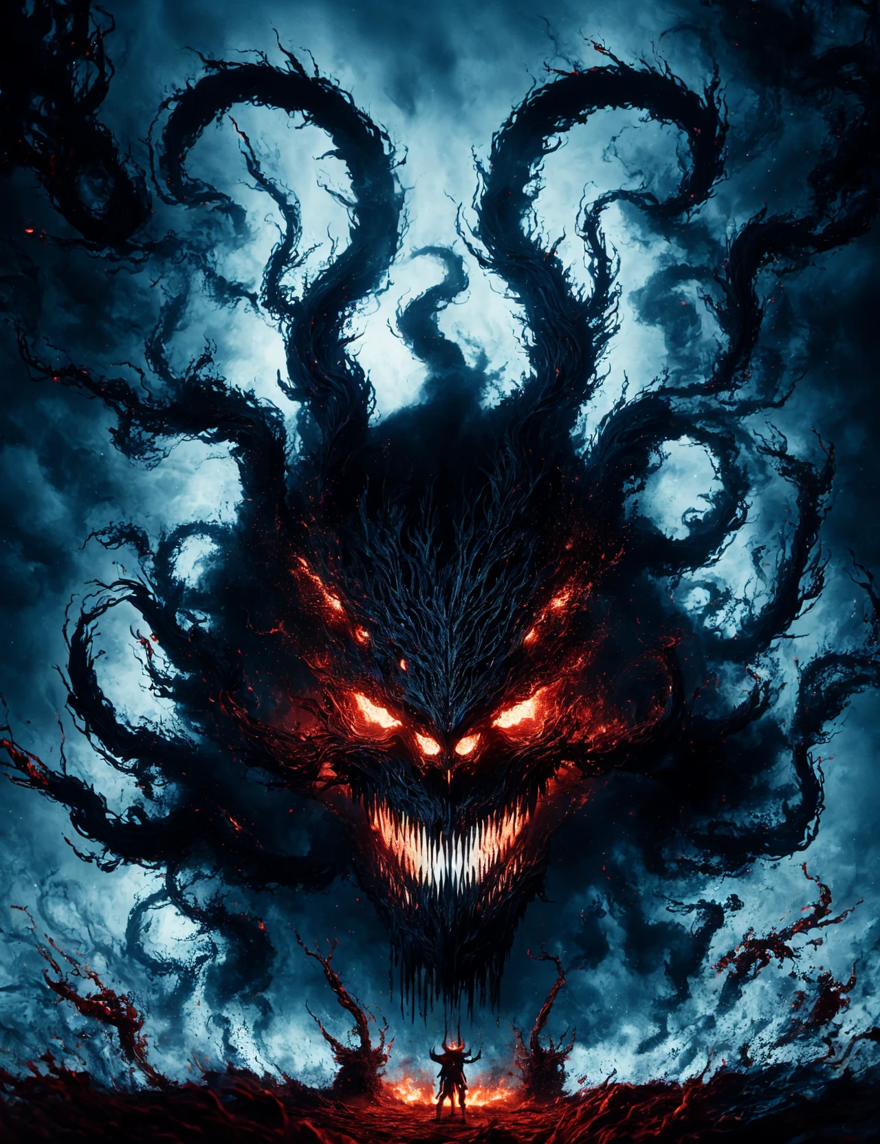 masterpiece, awesome quality, hyper detailed, DonMN1gh7d3m0n night demon yara-me-yha-who, medium sized humanoid creature, shape-shifter, mimics the exact physical features of its target, lacks distinct personal features, appearing generic, expression neutral, slightly eerie unsettling aura, eyes that may reveal a subtle otherness, lack of emotion, ominous circumstance , <lora:DonMN1gh7d3m0n-000006:1>