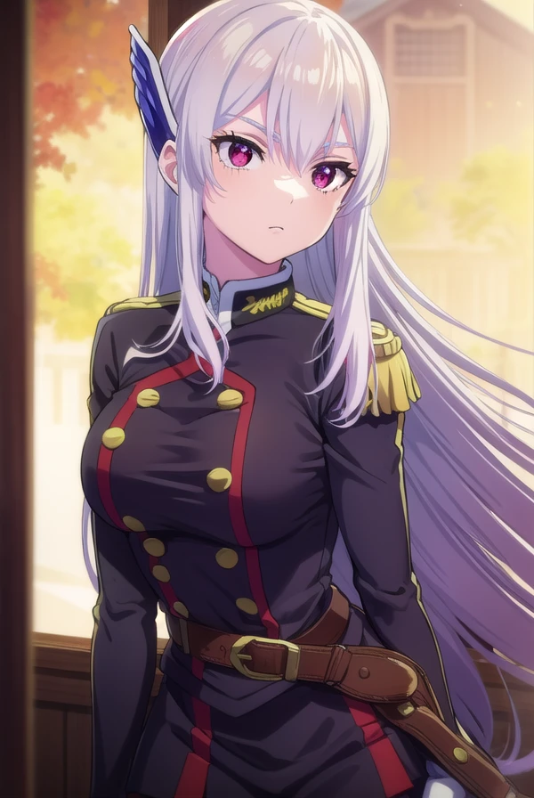 kyoukauzen, <lora:kyouka uzen s1-lora-nochekaiser:1>,
kyouka uzen, long hair, (red eyes:1.3), very long hair, white hair,
BREAK thighhighs, gloves, hat, boots, belt, sword, uniform, zettai ryouiki, military, military uniform, thigh boots, shako cap,
BREAK outdoors, space, starry sky, star \(sky\), moon,
BREAK looking at viewer, (cowboy shot:1.5),
BREAK <lyco:GoodHands-beta2:1>, (masterpiece:1.2), best quality, high resolution, unity 8k wallpaper, (illustration:0.8), (beautiful detailed eyes:1.6), extremely detailed face, perfect lighting, extremely detailed CG, (perfect hands, perfect anatomy),