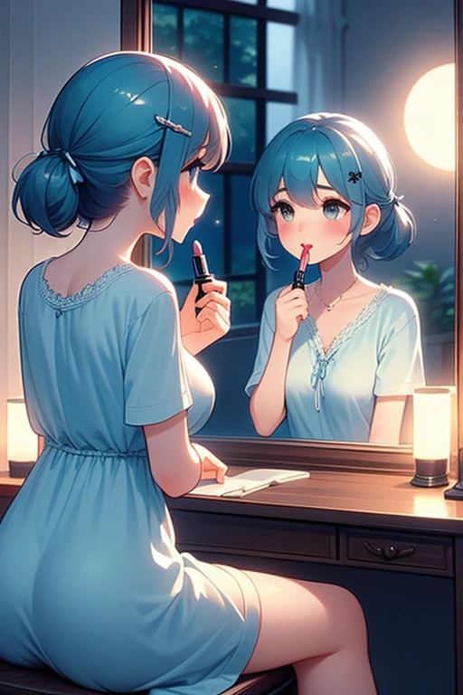girl like apply lipstick