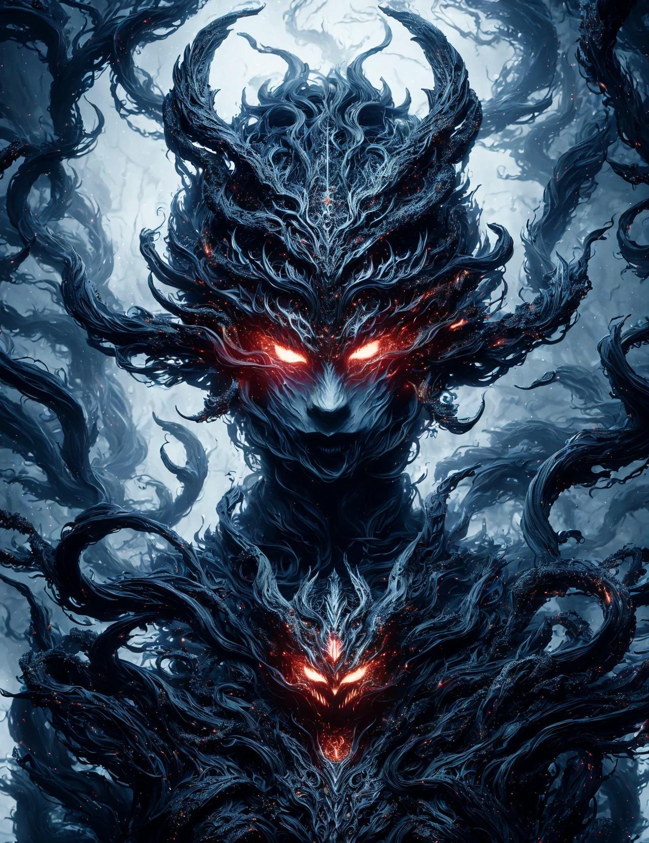 masterpiece, awesome quality, hyper detailed, DonMN1gh7d3m0n night demon female safi'jiiva, nanotechnologist,, pauldron,  <lora:DonMN1gh7d3m0n-000006:1>