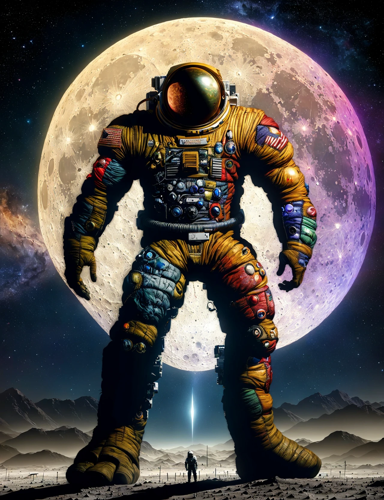 masterpiece, awesome quality, hyper detailed, DonMFr4nk3nst31n patchwork, extraterrestrial, interplanetary, celestial event, lunar eclipse, <lora:DonMFr4nk3nst31n:0.8>