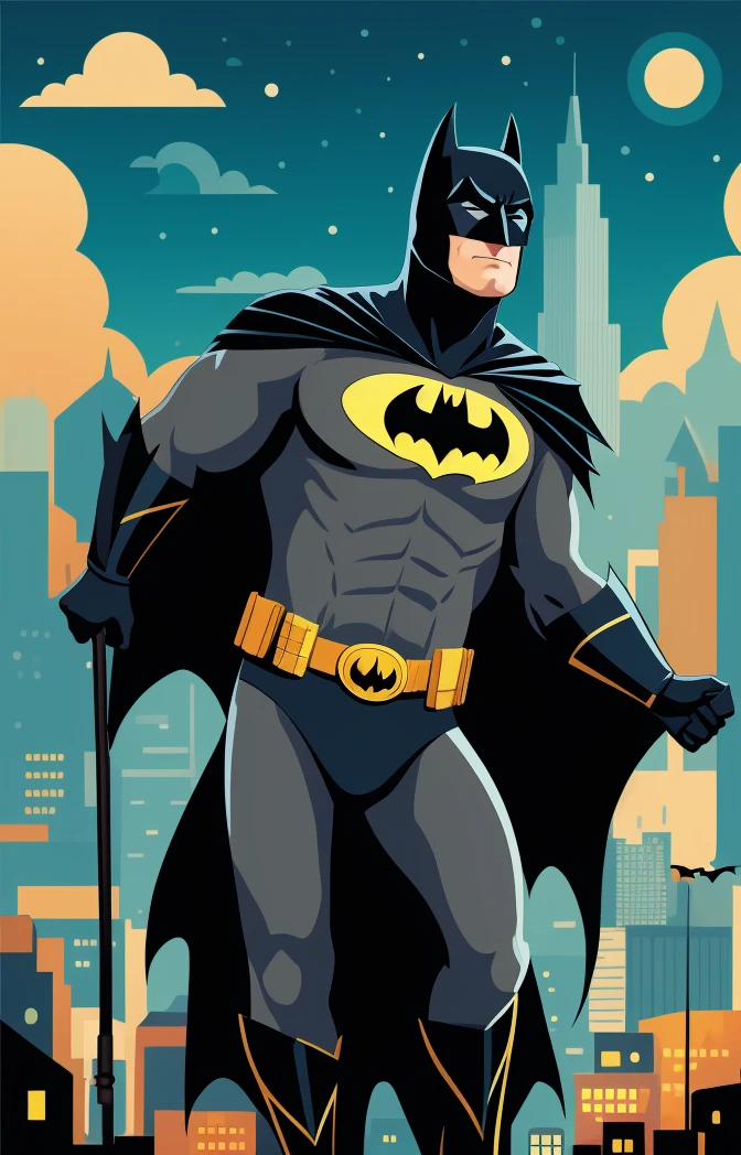 a batman,<lora:VectorImg_v2:0.7>,VectorImg,