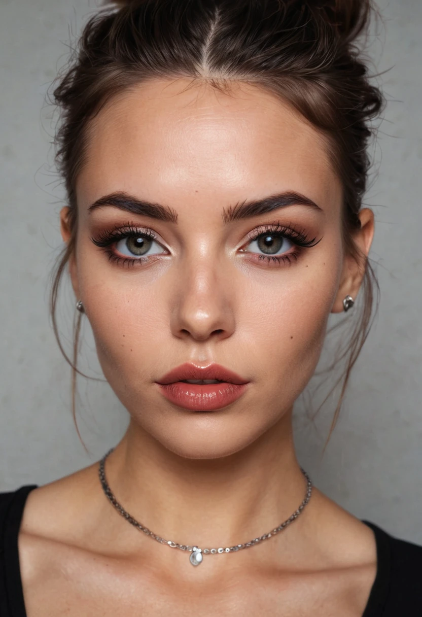 raw photo, full body shot photo, photorealistic, glamour photography of a stylish russian hipster girl, edgy vibe, dark, mascara, eyeliner, dark cheeks, expressive lips, Unique facial piercings, alluring necklace, stylish sexy streetwear, alluring thighs, almond shaped eyes, Dimples, Smoky eye makeup, Defined jawline, skin pores, shiny skin,
grainy, harsh flash lighting, realistic skin texture, highly detailed photography, 3d, vibrant, insanely detailed, hyperdetailed, expressive provocative face expression, detailed alluring background