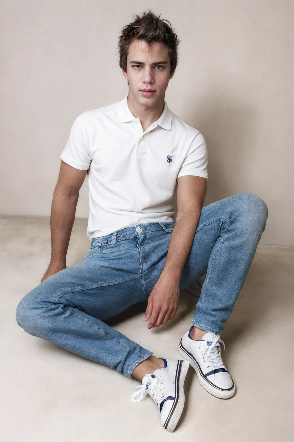 <lora:sc_jeff-09:0.8> photo of sc_jeff, wearing Ralph Lauren polo shirt and jeans and converse sneakers <lora:Stringer_v5:0.6> BREAK white background