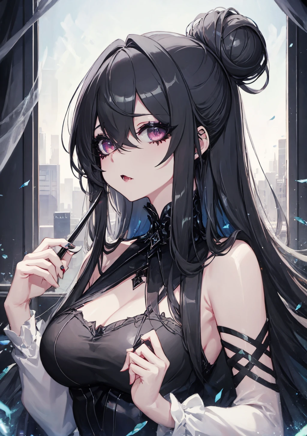 ((((ultrahigh resolution)))), best quality, high resolution,1girl, standing, ((black hair),((red eyes)), glowing_eyes, neon eyes, (ultra detailed eyes:0.7, beautiful and detailed face, detailed eyes:0.9), ((centered)), facing viewer, bright lighting, large chested, looking at viewer, ((perfect hands)), (((head:1, arms, elbows, arms)), ((hands behind back)), beautiful lighting, ((in the night club)), ((beautiful)), cat ears, twin-tails, good anatomy, correct proportions, sexy, naughty, smirk, lewd, blush, seductive, seductive smile, attractive girl, sexy girl, lewd girl, best quality, intricate details, chromatic aberration, (masterpiece), ultra details, ultra quality, navel, white highlights, sharp eyes, (looking at viewer), detailed face, detailed iris, glossy lips, glow, neon lightlacklight:1.4), twin-tails, nsfw, teasing, masterpiece, excellent quality, high quality, 1girl, looking at viewer, mature woman, partially submerged, bangs, very long hair:1.2), hair spread out, eyelashes, detailed face, detailed eyes, confident smile, detailed lips, night, nsfw, sexy, smirk, blush, (Detailed ultra-oily shiny skin:1.1), (extremely detailed CG unity 8k wallpaper), (masterpiece), (best quality), (ultra detailed), finely detail, (Depth of field),1girl, looking at viewer, blush, in the night club, drinking champagne, long night dress, sexy dress, dress cut out, chinese style, glasses, wearing a glasses